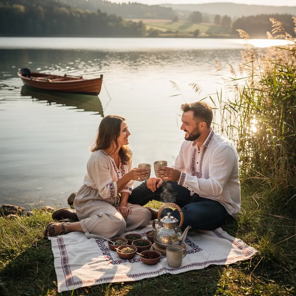 Scéna s pohľadom na krásnu slovenskú prírodu, ktorá slúži ako inšpirácia pre bylinkové zmesi.